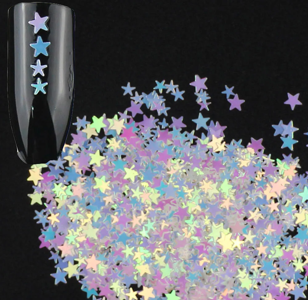 

30g/pack, Acrylic Star Shapes Sequin, Iridescent Rainbow Shining Slice 3D Glitters Paillettes For Nail,Tatto Art,Make Up.
