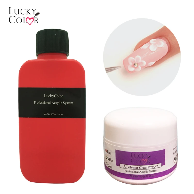 Professional Acrylic Liquid And Crystal Powder UV Gel Design For Nail Extension Tips False Nail Art 1 Bottle 100ml