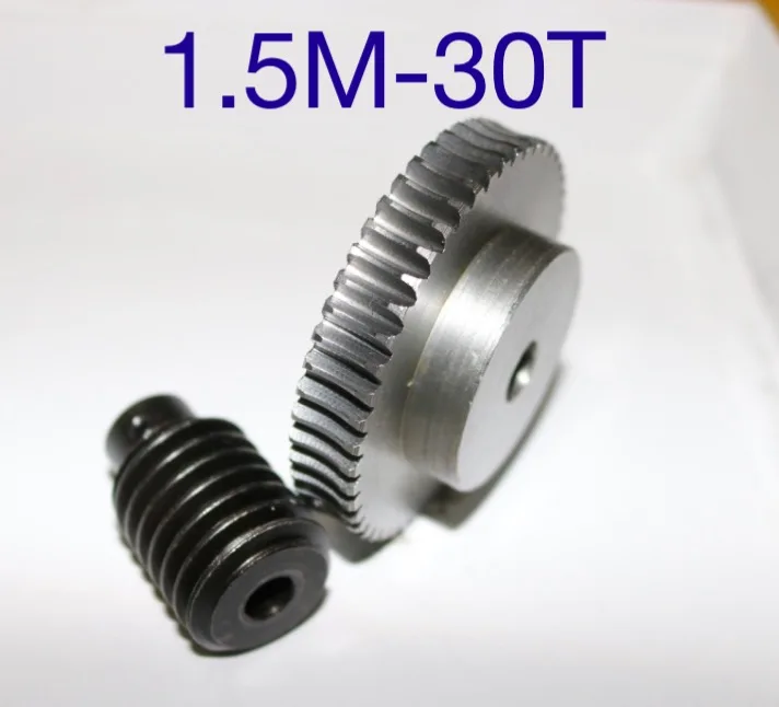 

1Set 1.5M-30T Reduction Ratio:1:30 45Steel Worm Gear Reducer Transmission parts Wore Gear Hole:10mm Rod Hole:10mm