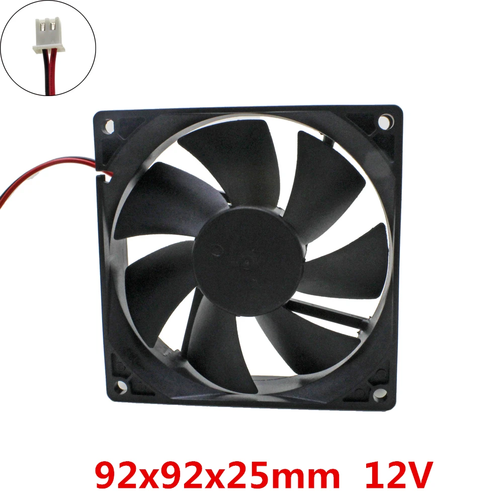 2pcs/lot 92x92x25mm 9225 fans cooling DC 12V Brushless 9cm Fan cooler radiator computer 's component heat dissipation