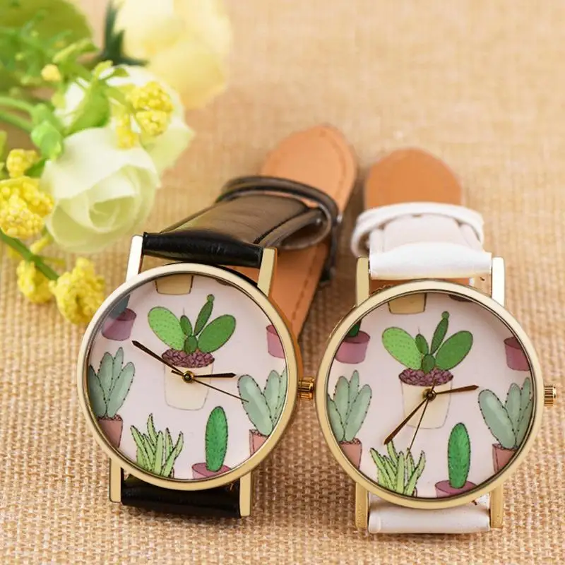

Big Dial Cactus Ladies Watch Quartz Women's Watches Clock montre femme reloj mujer saat Girl Valentine's Day Gift