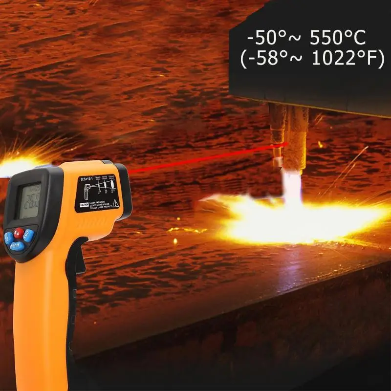 GM550 Бесконтактный цифровой инфракрасный термометр lcd ИК лазерный точечный пистолет измеритель температуры пирометр-50 до 550 градусов