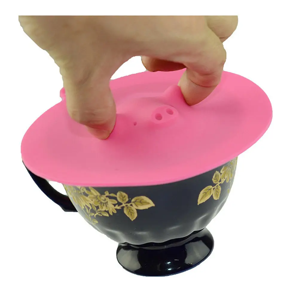 Новинка трендовая 1 шт. прекрасная Анти-пыль силиконовая чашка со Свинкой Крышка герметичная кофейная Крышка герметичная чашка крышка 8 цветов
