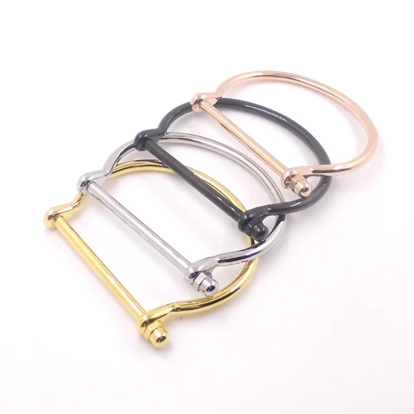 New Cool Punk Cuff Bracelets 18k Gold Navy Rectangle Anchor Hook New Cool Punk Cuff Bracelets 18k Gold Navy Rectangle Anchor Hook Horseshoe Buckle Bracelet Bangle Fashion Jewelry In Bangles From