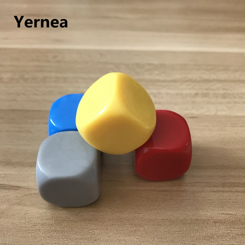 20Pcs/Lot 22mm Blank Dice Round Corner Acrylic Hexahedron Blank Dice Can Write Color Creativity DIY Wholesale Dice Set Yernea