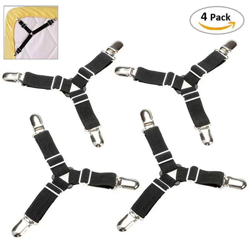 Save Big On Bulk Bed Sheet Clips Bed Sheet Holders: 12 Clip Adjustable Elastic Suspenders For Round & Square Mattresses Secure & Easy Fit | Best Deals