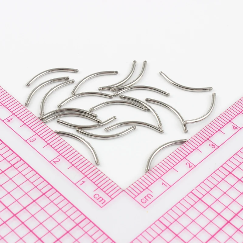 Body Piercing Jewelry 16G (1.2mm) Stainless Steel Screw Thread Arc Rod Spare Part Belly Button Ring Eyebrow Nail 10 pieces a Lot