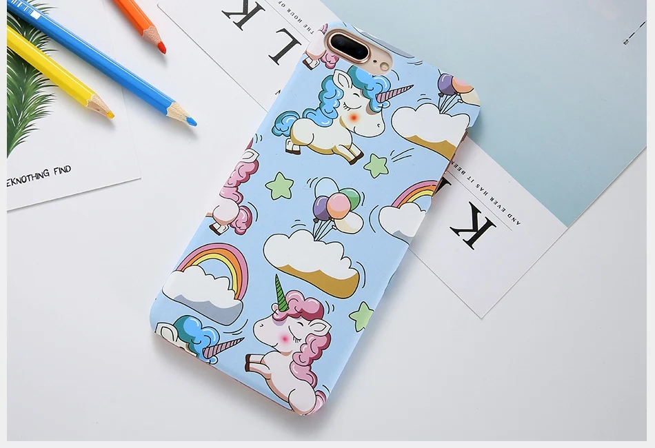 KISSCASE Единорог рисунком чехол на айфон 8 7 6S 6 X XS Max XR Cute Case телефон чехлы для iPhone 8 7 6S 6 Plus Жесткий PC задняя крышка аксессуары 10 Милый Девчушки чехол для iPhone X 5S SE 5 10