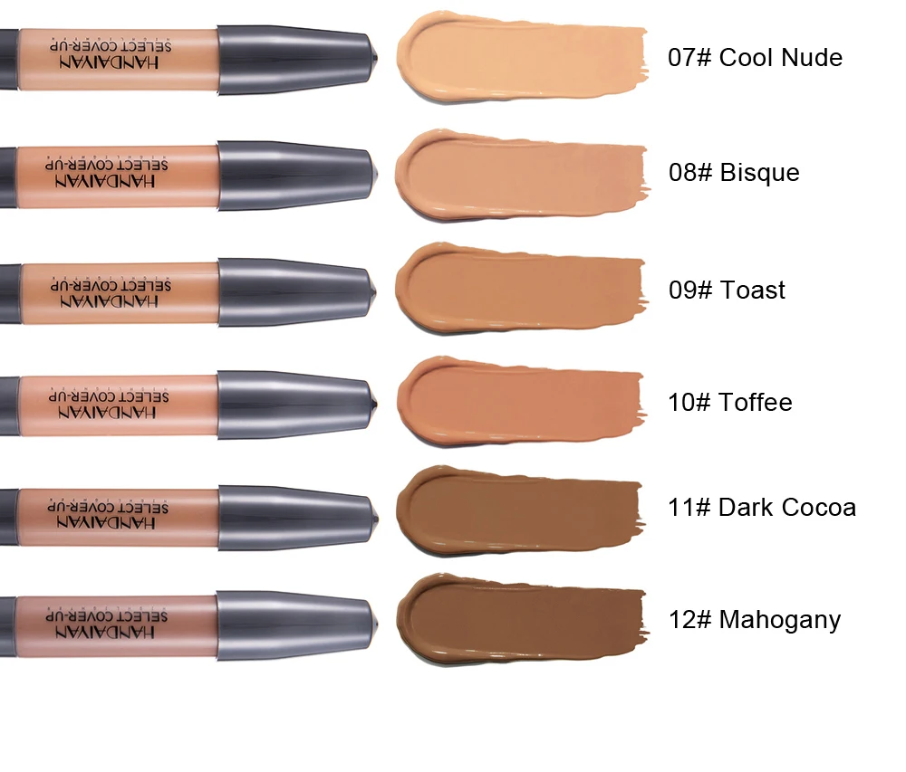 HANDAIYAN 12 Colors High Light Brightening Concealer Pen Long Oil Control Whitening Concealer Liquid Foundation Makeup TSLM1