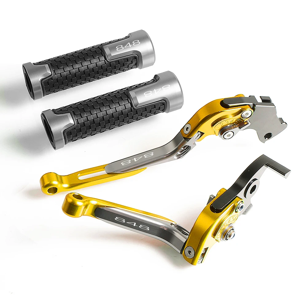 Для DUCATI 848/EVO 2007-2013 2008 2009 2010 2011 2012 мотоцикл регулируемые складные сцепные рычаги Руль управления для мотоциклов штыри - Цвет: 848 LOGO
