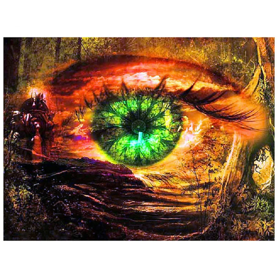

5D DIY Embroidery Diamond Picture Home Decor Abstract Eyes Forest Painting Full Square Drill Cross Stitch Wall Art Handmade Gift
