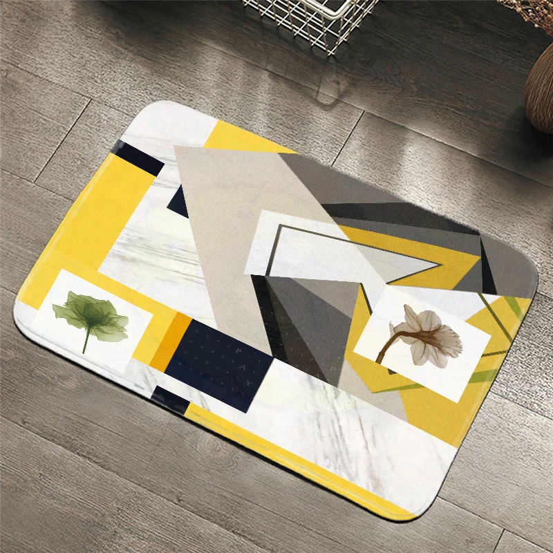 

Geometric stripe abstract Carpets Pattern Bathroom Floor Mats Toilet Rugs Kitchen Area Rug Pads Absorbent Front Door Mats