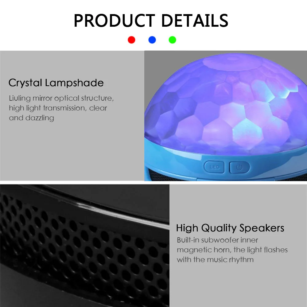 Умный мини портативный светодиодный цветной беспроводной bluetooth-колонка для автомобиля атмосферные огни для семьи KTV автомобили дискотечная лампа ди-Джея лампа