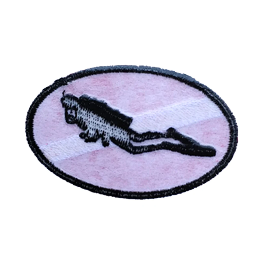 Perfeclan Ellipse Diver Down Flag with Diver Patch Patches Backpack Badge 70 x 45mm Scuba Diving Dive Iron On Embroidered