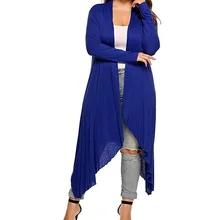 Женский кардиган, куртка размера плюс, осень, открытая строчка, Одноцветный, Драпированный, для девушек, большой, длинный, большой, свитер, большой, больше размера d XL-5XL