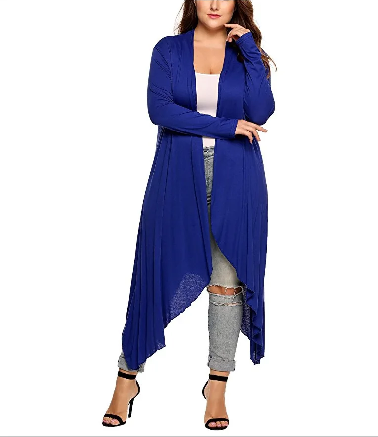 

Women Cardigan Jacket Plus Size Autumn Open Stitch Solid Draped Lady Large Long Large Sweater Big Oversized XL-5XL
