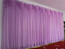 10ft*20ft voilet wedding backdrop with colorful swags wedding decoration