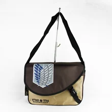Ataque anime en titan bolsos de las mujeres bolsa de mensajero de nylon de la historieta de cosplay estudiantes carteras bolsa de hombro sling pack sacoche homme
