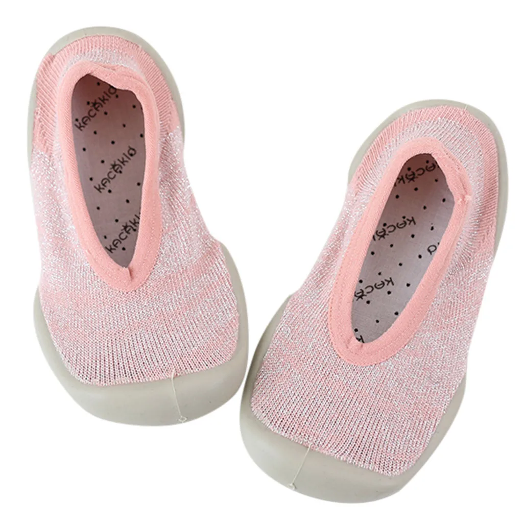 Для малышей для маленьких мальчиков и девочек Однотонные Зимние теплые пинетки носки обувь детская обувь для новорожденных новое поступление - Цвет: Pink