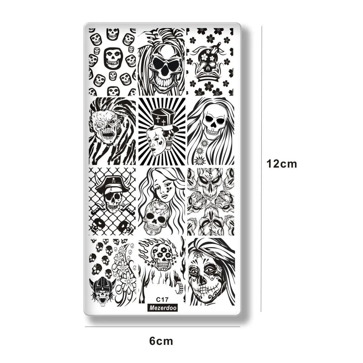 1Pc Halloween Series Celebration Nail Stamping Plate Cute Skull Pattern DIY Nail Art Image Stamp Stamper Manicure Template C17 2