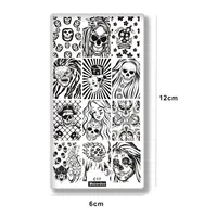 1Pc Halloween Series Celebration Nail Stamping Plate Cute Skull Pattern DIY Nail Art Image Stamp Stamper Manicure Template C17 2