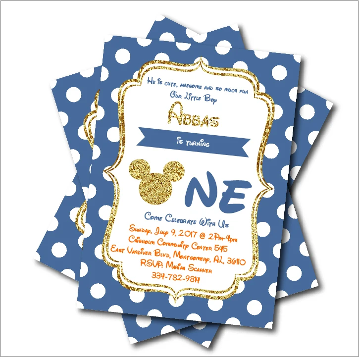 Us 539 40 Off14 Buahbanyak Pribadi Mickey Mouse Undangan Ulang Tahun Baby Shower Mengundang Anak Ulang Tahun Pesta Dekorasi Supply Gratis