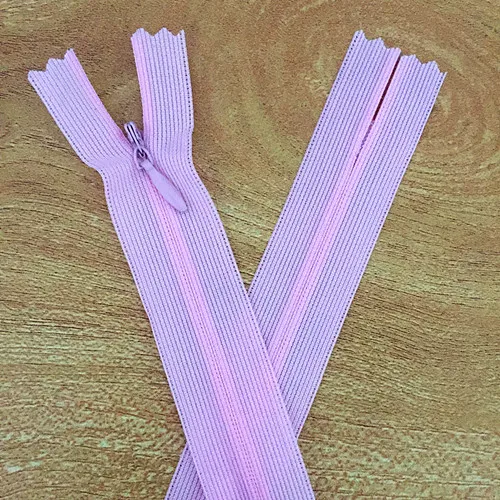 10 pieces#3 30 cm(12 inch) nylon invisible soft tulle coil zipper sewing(color please choose - Color: Pink