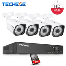 Techege 4MP комплект видеонаблюдения 4CH DVR 1080 P К 2 к видео выход 4mp 1440*2560 безопасности AHD CCTV камера системы комплект удаленного просмотра