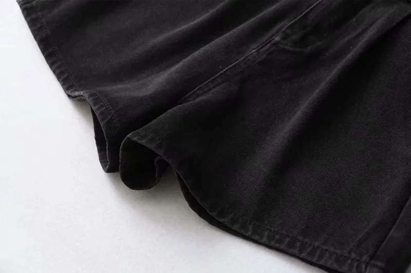 Ordifree 2019 летняя уличная одежда Высокая талия джинсы для женщин шорты поясом пикантные широкие брюки повседневное черный хлопок для ж