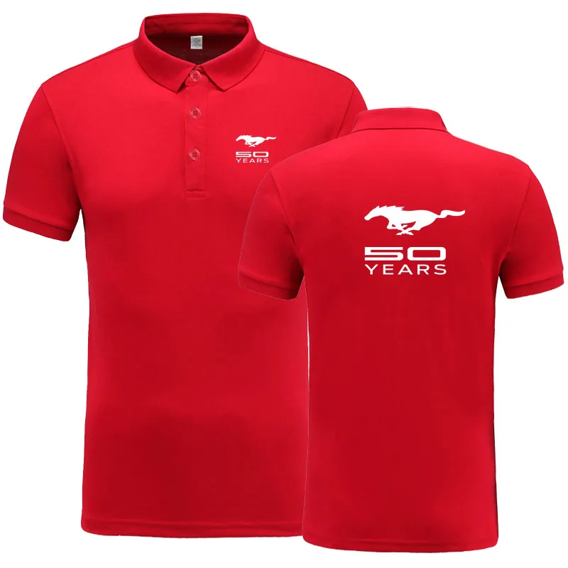 

New Summer Short-sleeve Polo Homme High Quality Cotton Fashion Mustang logo Print Polo Shirt Casual Business Camisa Polo