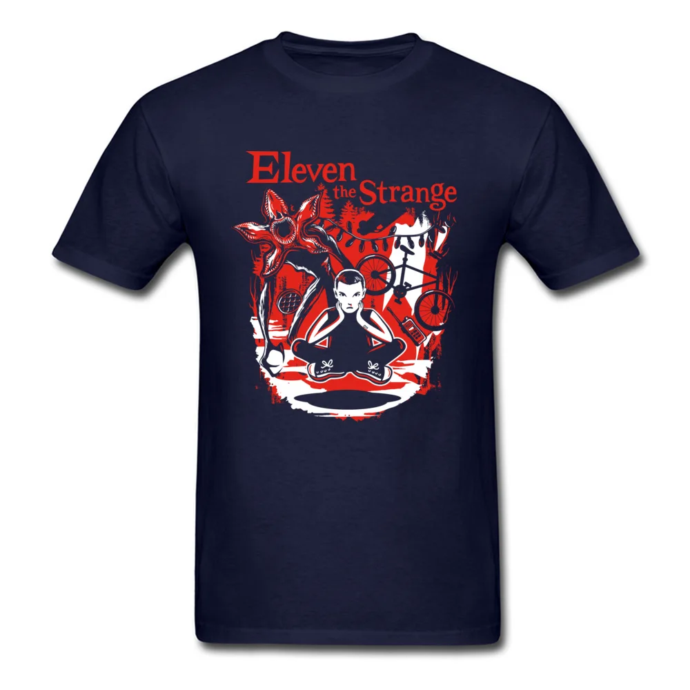 Eleven The Strange T Shirts Custom Short Sleeve 2018 New Fashion O Neck 100% Cotton Tops Tees Casual T-Shirt for Men Summer Fall Eleven The Strange navy