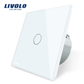 Livolo Wall Touch Switch Luxury White Crystal Glass Normal 1 Gang 1 Way C701-11/2/3/5
