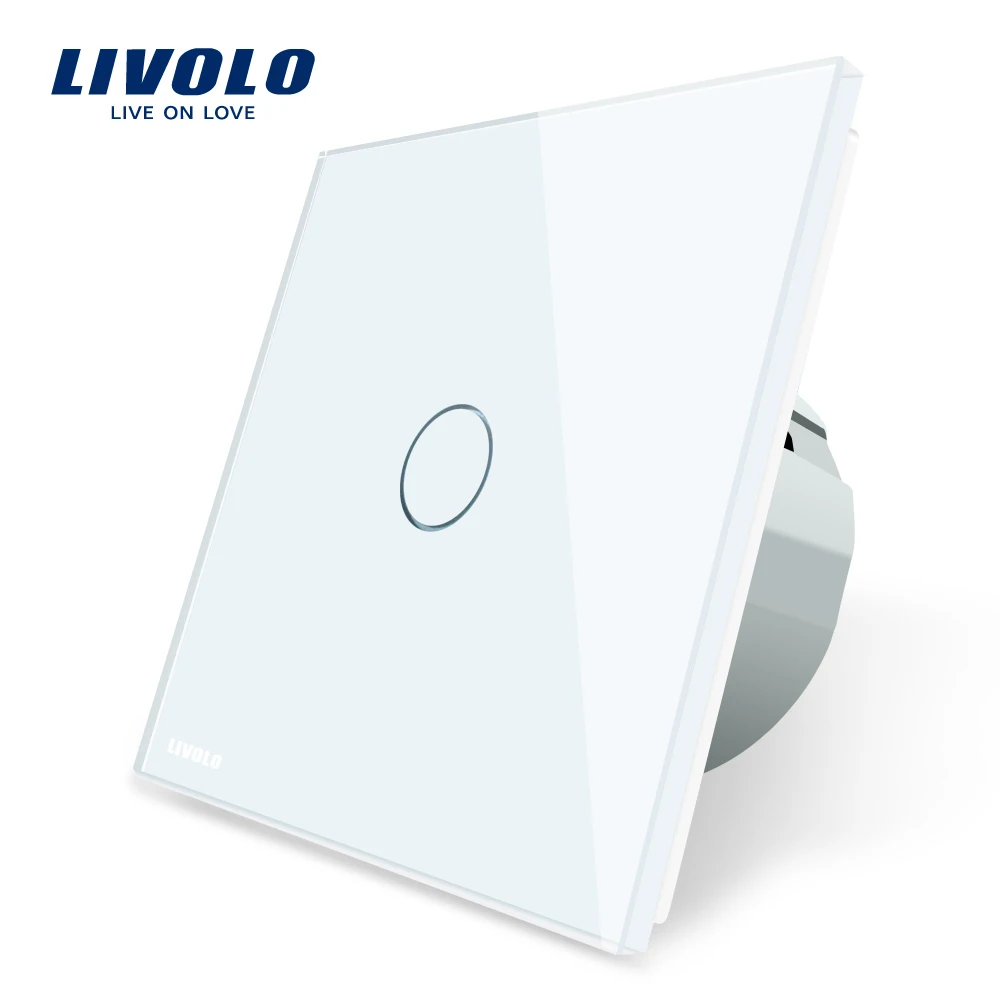 Free Shipping Livolo Luxury White Crystal Glass Switch Panel EU Standard VL C701 11 110 250V