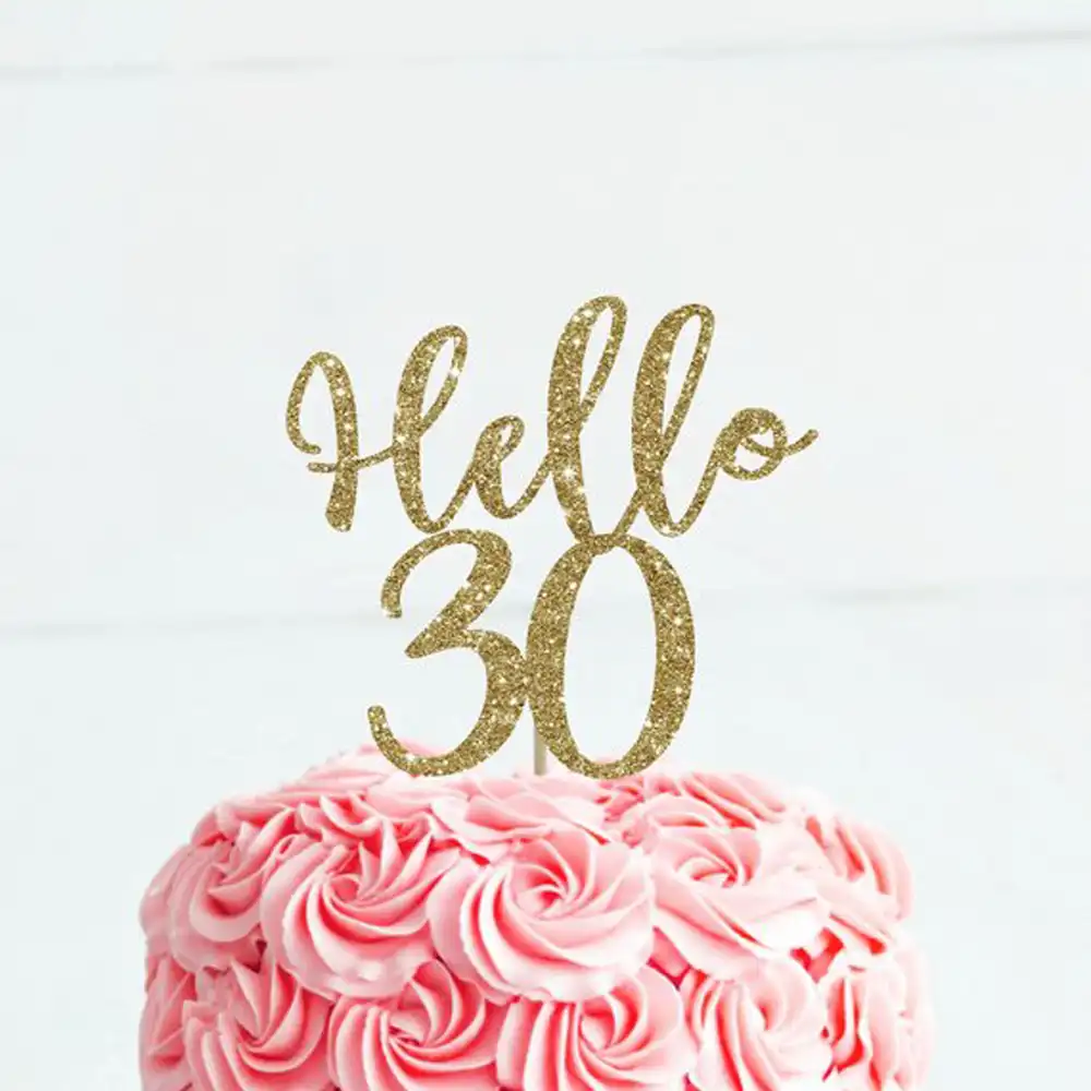 زينة كعكة عيد الميلاد المخصصة Hello 30 Age زينة كعكة عيد الميلاد مواد الديكور Cake Decorating Supplies Aliexpress