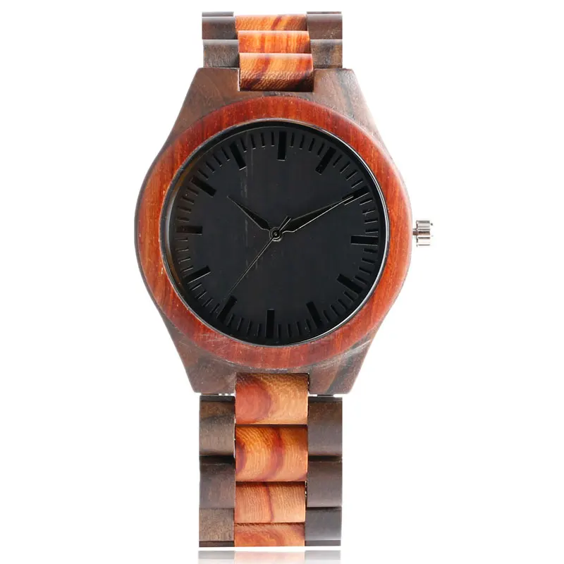 

Hand-made Natural Wood Mens Quartz Watch Wooden Watchband Bracelet Clasp Simple Design Dial High Quality Male Watches Gift