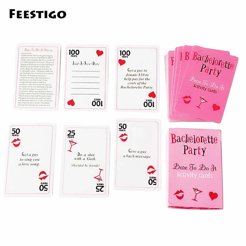 Hen Party Bachelorette Party Dare Cards Wedding Team Bride To Be Party Game Card 