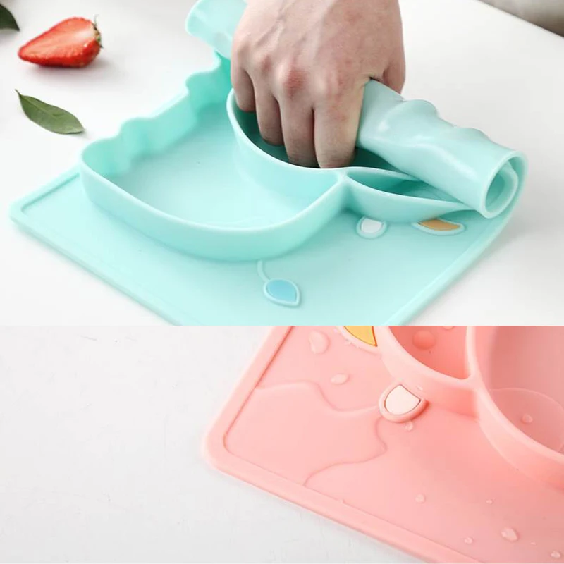 Children Tableware Baby Plate Food Feeding Bowl Dishes with Suction Cup Kids Silicone Container Toddler Dinnerware Placemat Cute Children Tableware Baby Plate Food Feeding Bowl Dishes with Suction Cup Kids Silicone Container Toddler Dinnerware Placemat Cute