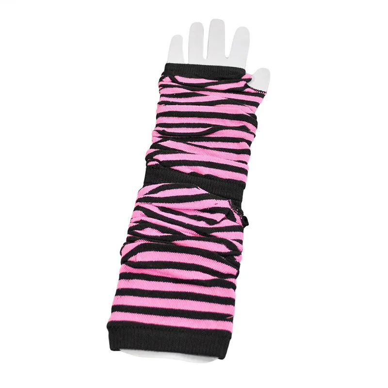 Года 1 шт Горячая распродажа Женские теплые длинные стильные перчатки без пальцев теплые вязаные модные красивые варежки для девочек - Цвет: blackpink