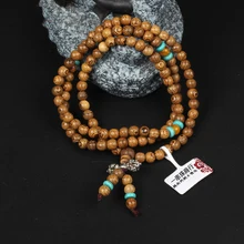 Cindiry 108*8mm/108*6mm Wenge cuentas de oración budista tibetano Mala Buddha pulsera Rosario madera brazalete joyería P1