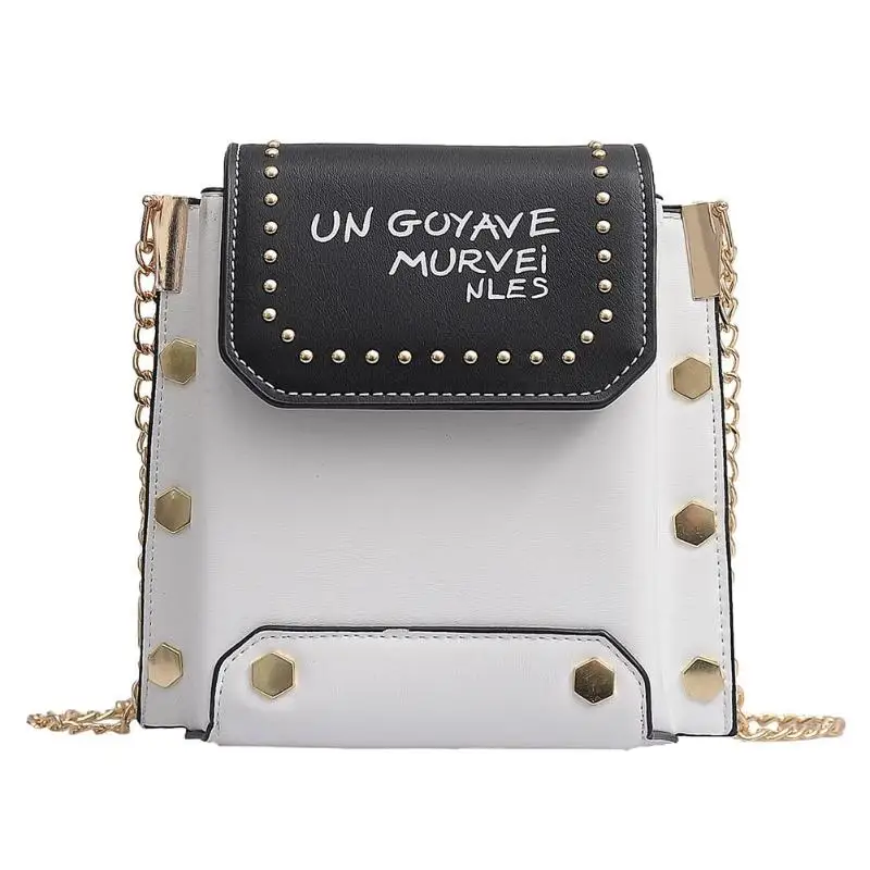 

NEW Small Handbags Women Leather Shoulder Mini Bag Crossbody bag Sac a Main Hit Color Women Chain Letter Print Crossbody Bags