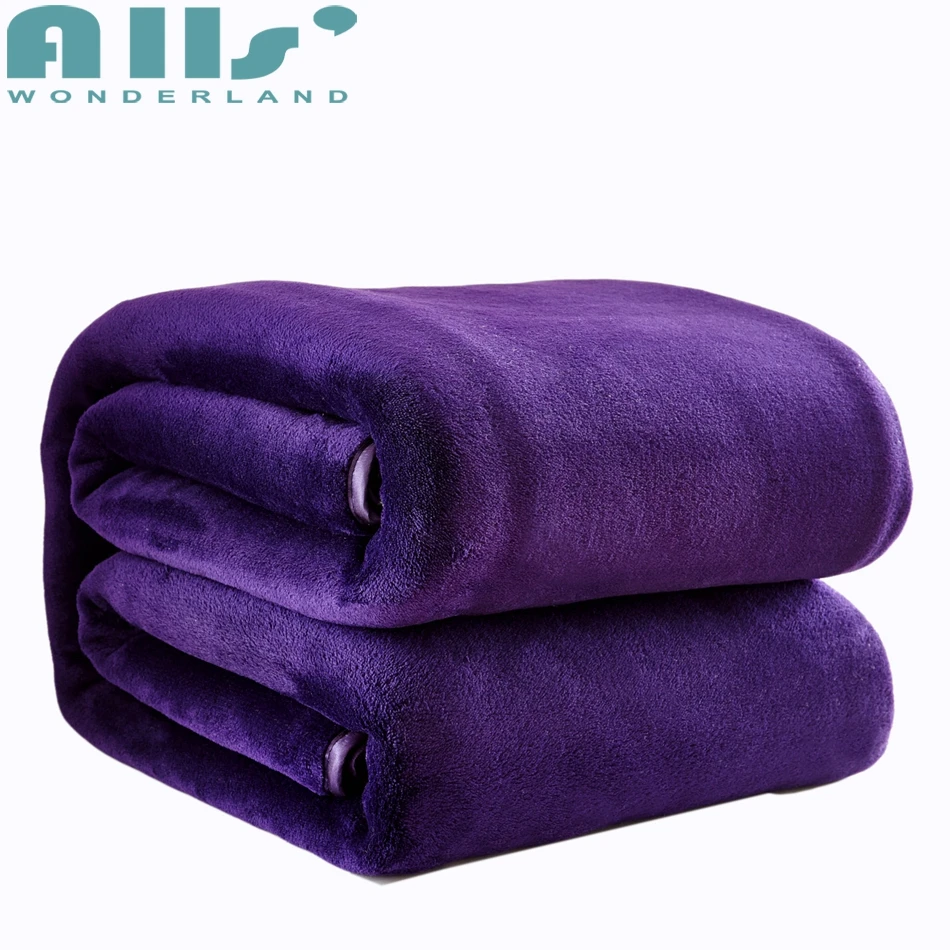 Anti static upgraded flannel blanket on the bed/sofa,Purple fleece