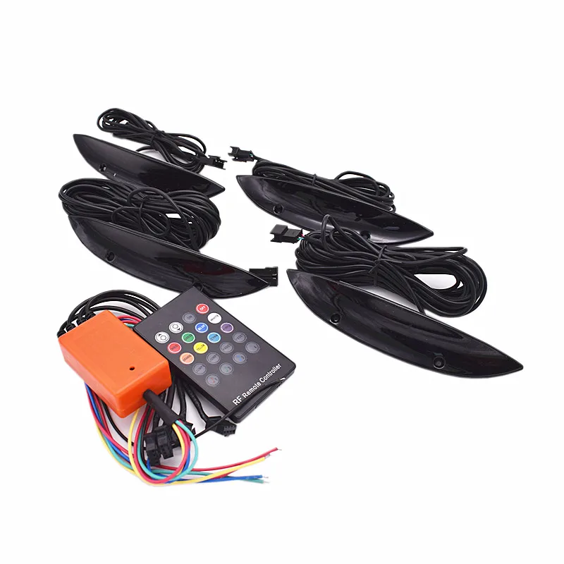 4PCS 8W Car Wheel Lights Tire Light Eyebrow Shape Decorative Lights Lamp Kit RGB Car Wheel Eyebrow Lamp With RF Remote.02