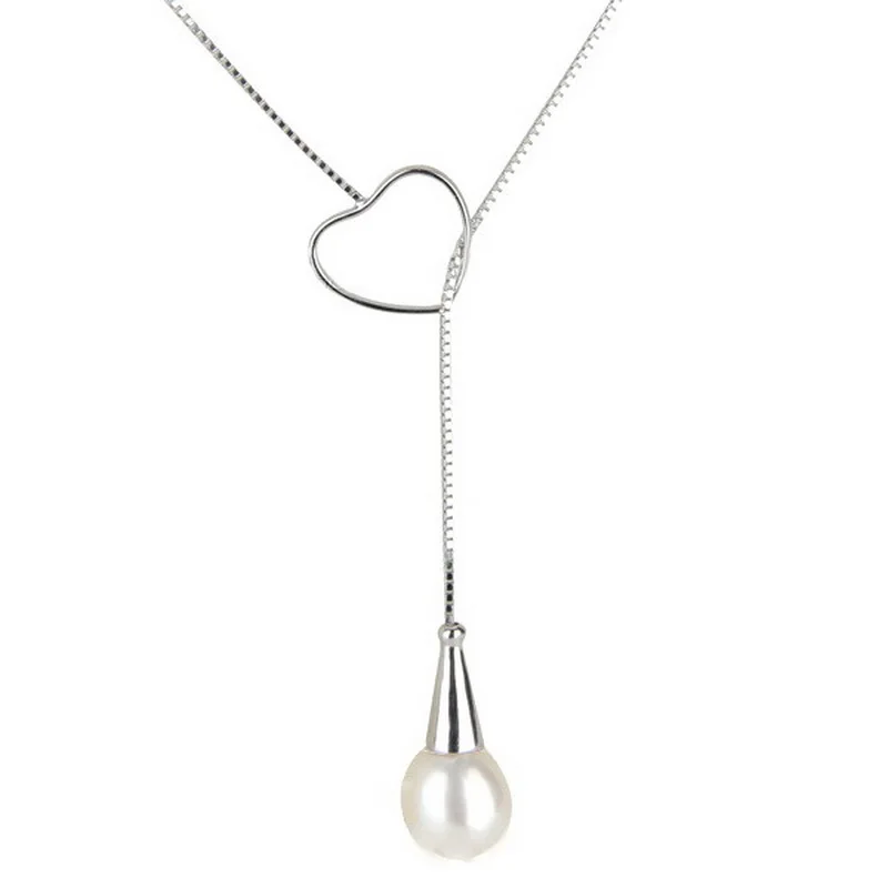 925 Silver Lariat Necklace Mounting With Heart Drop Diy Toggle 925 Silver Lariat Necklace Mounting