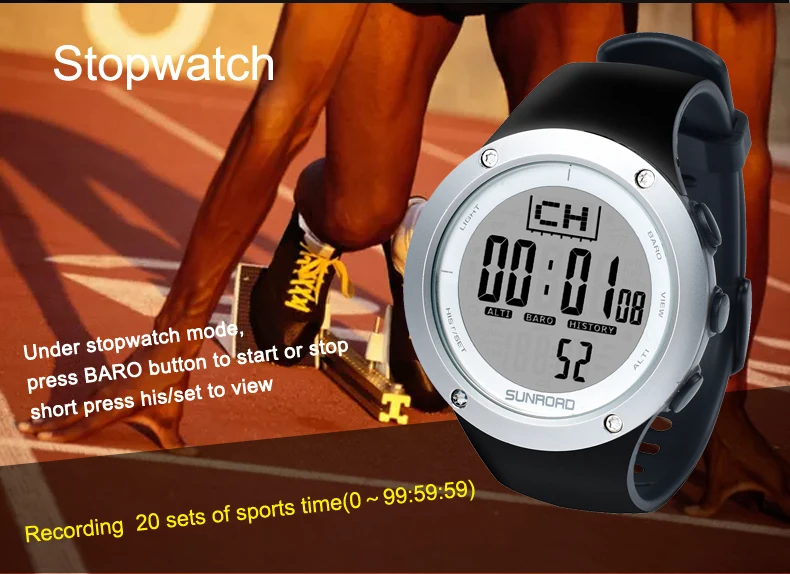Sunroad FR722 fishing sports watch single description photo EN 10