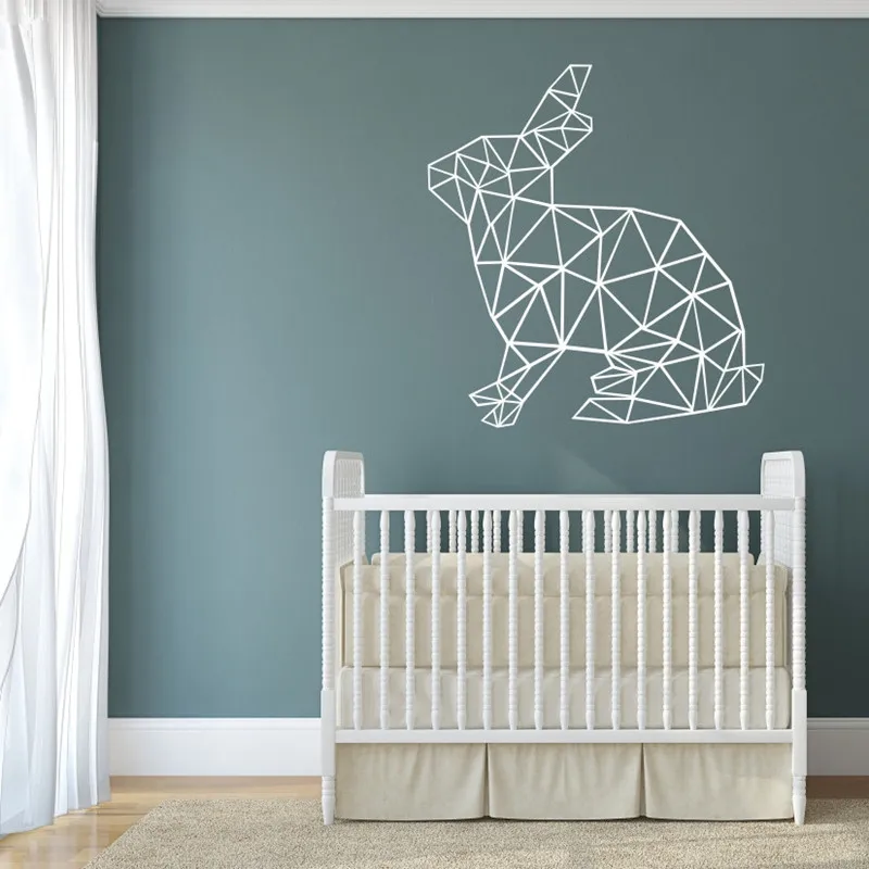 

DIY Wall Decals Geometric Rabbit Wall Sticker Type Vinyl Stickers Geometry Animal Wall Art Decorative M42*45cm/L56*60cm