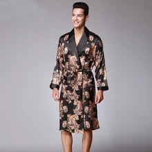 RB070 весеннее ночное белье с длинными рукавами атласный Шелковый мужской халат пижама с принтом Пейсли Мужская мягкая одежда для сна Осенняя Пижама