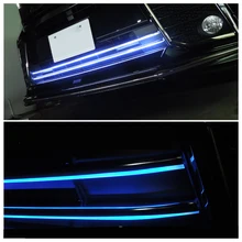 JY 2 шт. синий светодиод с подсветкой переднего бампера гриль отделка автомобиля Стайлинг крышка аксессуары для Toyota Alphard 30 до