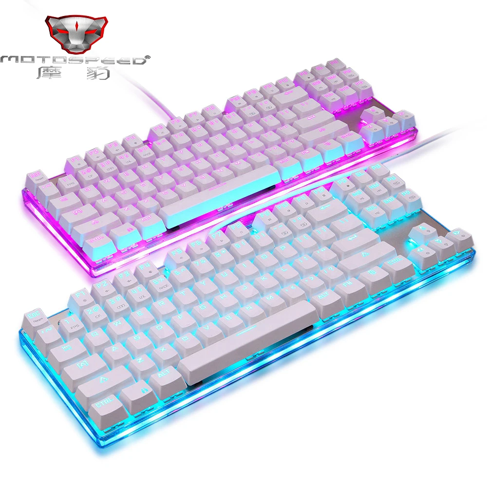 

2019 new Motospeed K87S ABS USB2.0 Wired Mechanical Keyboard Blue Switches Gamer Keyboard with RGB Backlight 87 Keys for PC