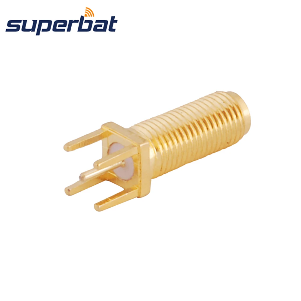 

Superbat 10pcs Long Version 50 Ohm SMA Female Jack Connector Straight Thru Hole Vertical PCB Mount 22mm Length 15mm Thread