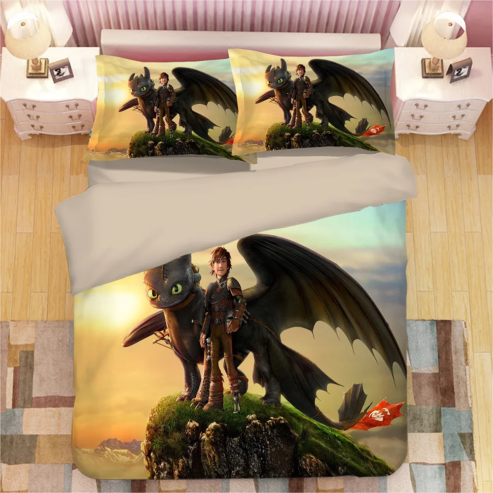

How to Train Your Dragon 3D bedding set Children room decor Duvet Covers Pillowcases comforter bedding sets bedclothes bed linen